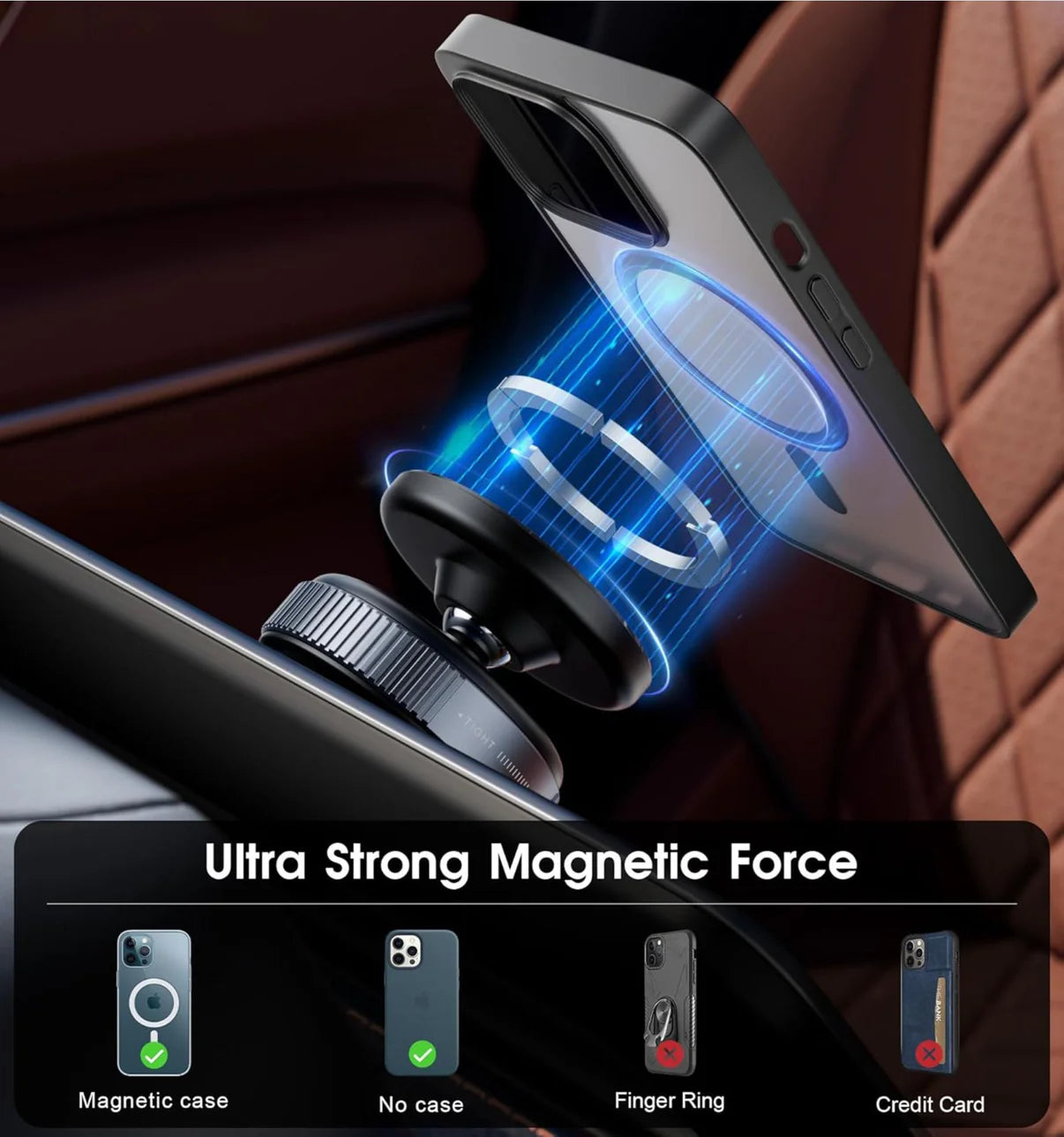 360° Magnetic Suction Cup Phone Holder